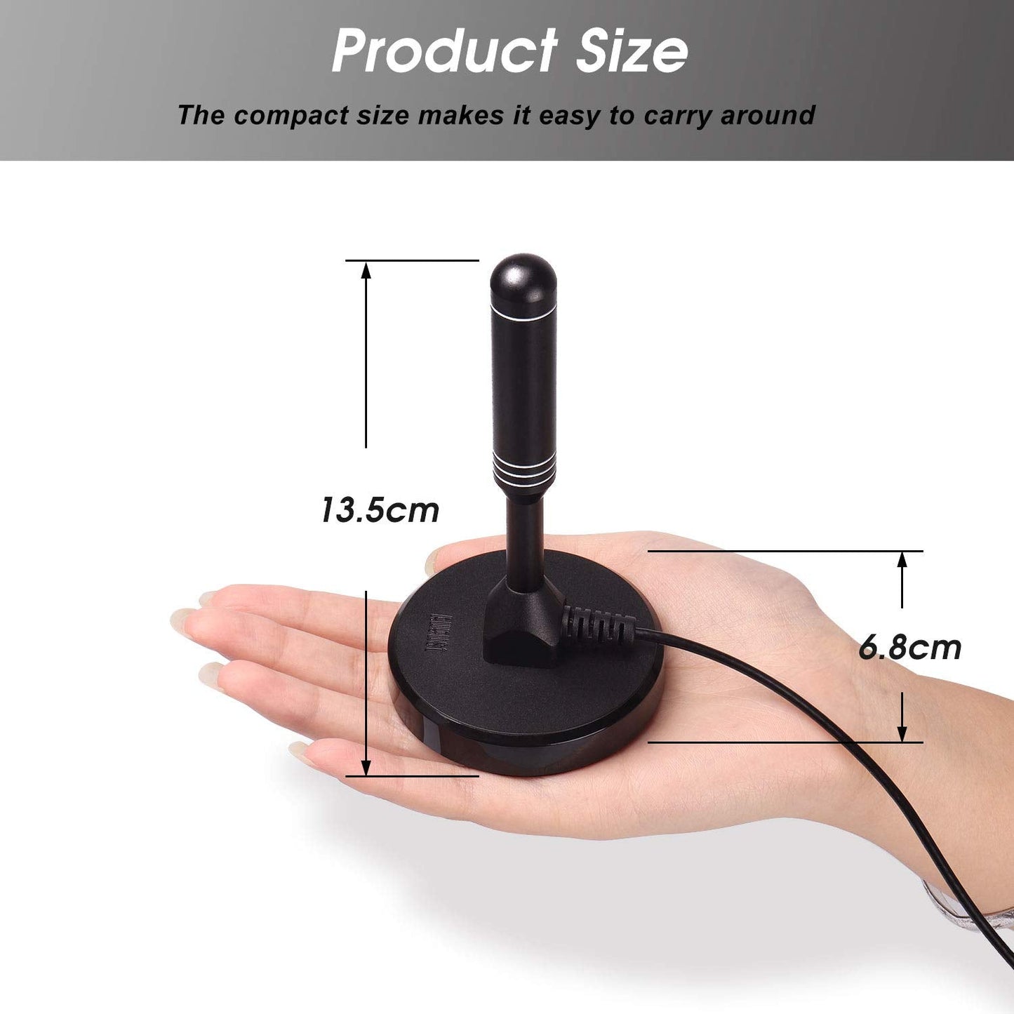 High Gain Freeview TV Aerial - August DTA240 - HD Portable Indoor/Outdoor Digital HD Antenna for USB TV Tuner/ DVB-T Television/ DAB Radio/ SD/ 4K - With Magnetic Base
