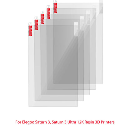 KOYOFEI 5PCS Screen Protector for Elegoo Saturn 3, Saturn 4 3D Printer Wear-resistant Leak-proof Screen Protector Film for Elegoo Saturn 3, Saturn 3 Ultra, Saturn 4 Ultra Resin LCD 3D Printers