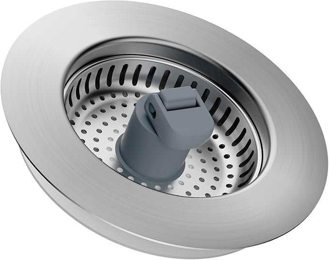 Hibbent 3 in 1 Kitchen Sink Drain Strainer, Stainless Steel Drain Stopper Combo
