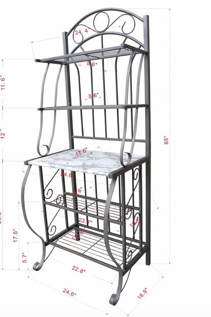Boraam Valencia Baker's Rack with Faux Marble Shelf