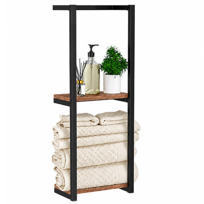 GOTFLYO Towel Racks for Bathroom, 2 Tier Wall-Mounted Towel Rack, Home Decor Shelf, Space-Saving Organizer Rack for Household, Bathroom, and Bedroom