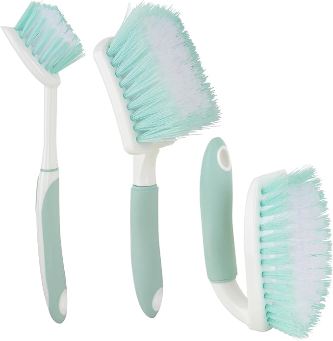 3 Pack Bathroom Scrub Brush Set, Heavy-Duty Scrub Brushes