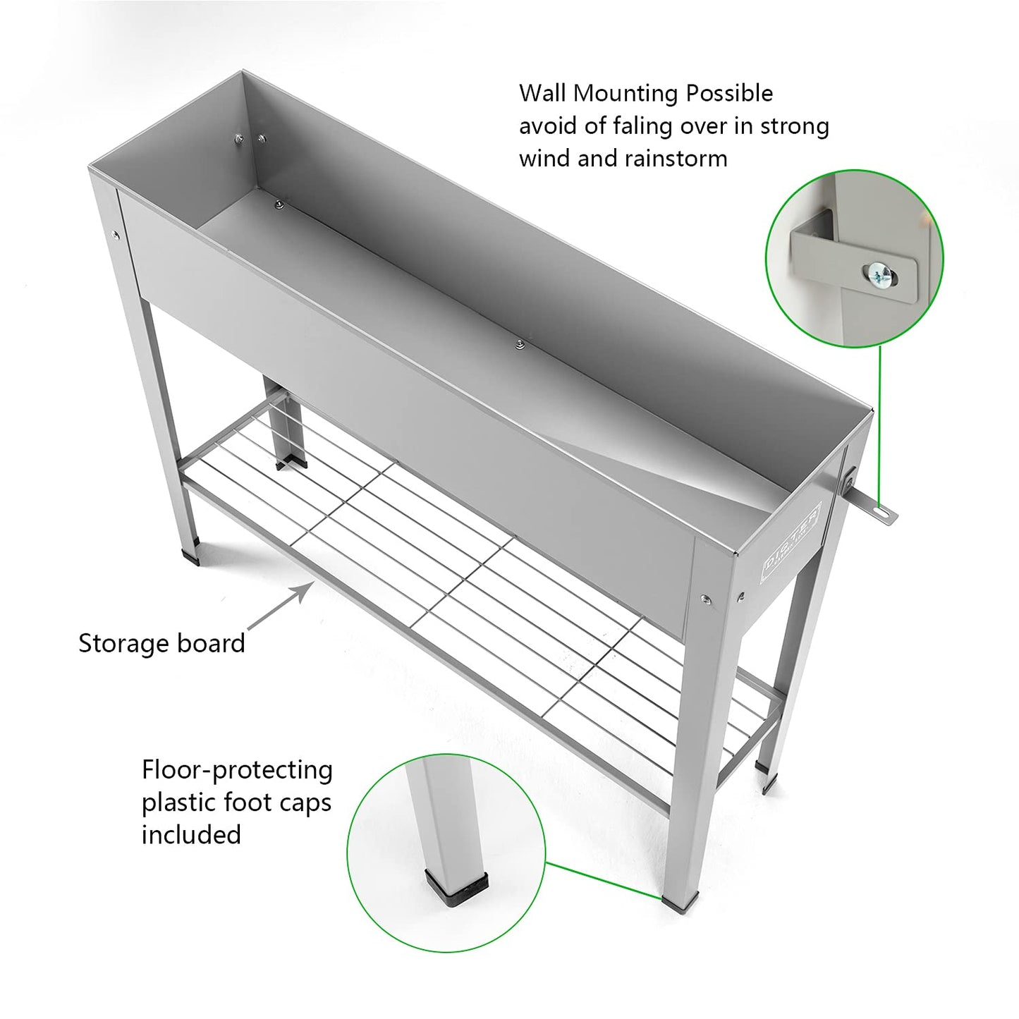 ProGard Raised Garden Bed, Garden Raised Planter Box with Legs, Galvanized Garden Planter for Herbs and Vegetables (40" Grey)