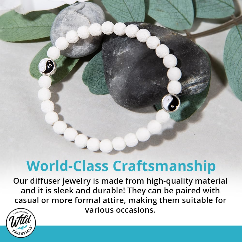 Wild Essentials Turquoise and Hematite Lava Stone Essential Oil Diffuser Bracelet, Expandable up to 8 inches, Aromatherapy Jewelery for Women and Men