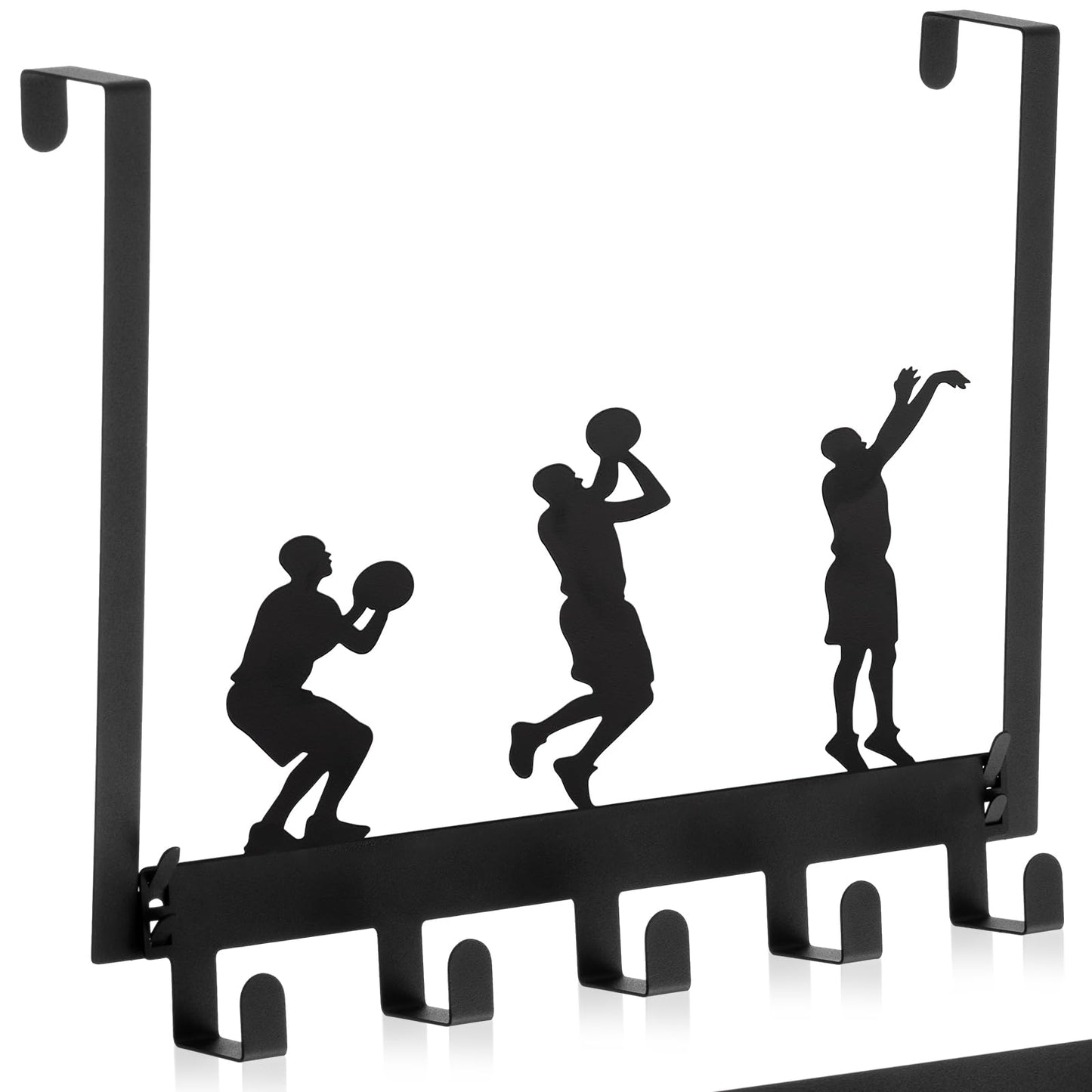 Reallnaive Basketball Room Decor Over The Door Hooks Bathroom Hanger Wall Mount Rack Holder for Towel, Hat, Coat, Cloth, Keychain, Bag, Christmas Gift