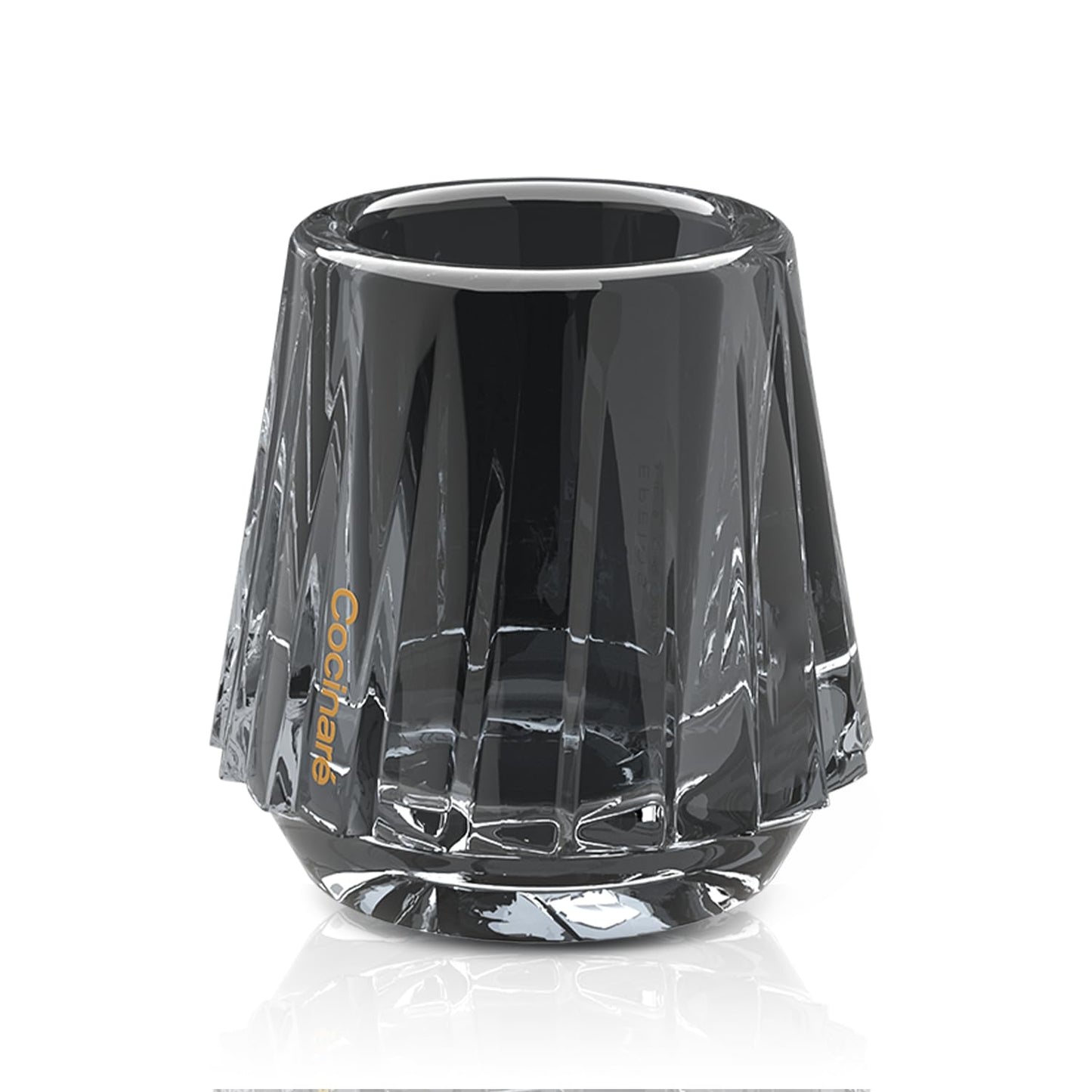 Cocinare KissCup Crystal Espresso Cup – 1.5oz Demitasse Cup for Espresso, Pour-over coffee & Tea, Haze Gray, Crystal Collection