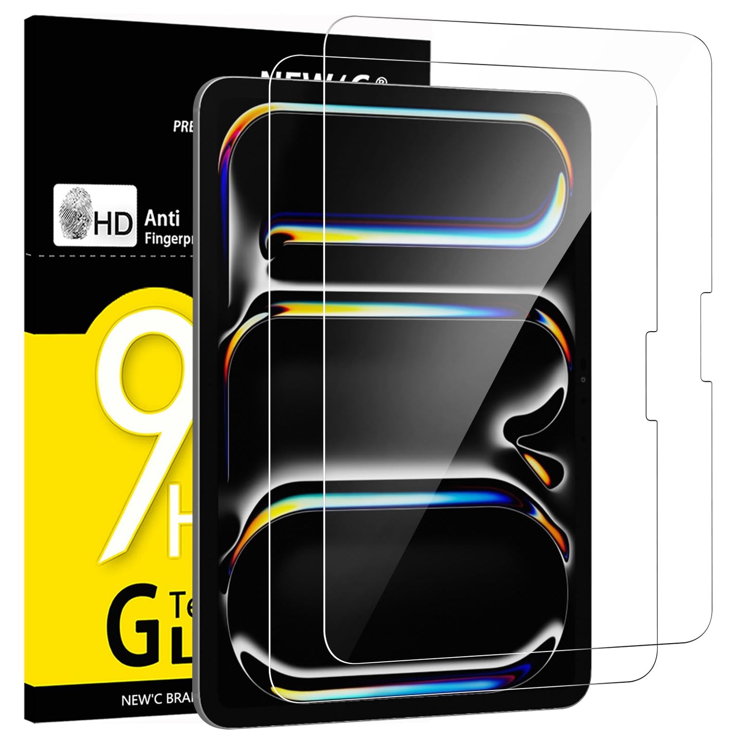 NEW'C 2 Pack Designed for iPad (A16) 11th Generation 2025, iPad 10th Generation 10.9 inches 2022 Screen Protector Tempered Glass, Bubble Free, Ultra Resistant (Easy Installation Frame)