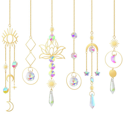ilclviz Suncatcher Crystal Hanging Sun Catcher Prism with Chain Pendant Ornament Crystal Balls for Window