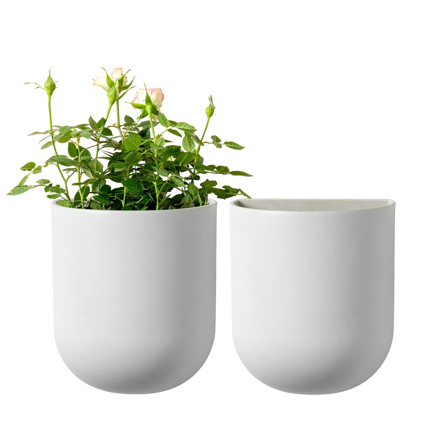 La Jolie Maison Wall Hanging Planters for Indoor Plants，Hanging Flower Pots for Air Plants Succulent, Set of 2, 6 Inch, Porcelain White
