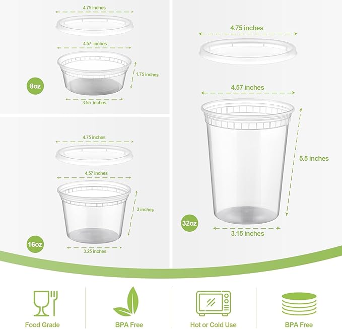 AOZITA 48 Sets Plastic Deli Containers