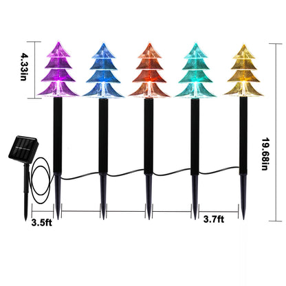 ILLUMINEW Christmas Solar Pathway Lights, Set of 10 Waterproof Landscape Christmas Lights, Stake Xtmas Decorations, LED Lamp for Yard Lawn Patio Walkway Decor