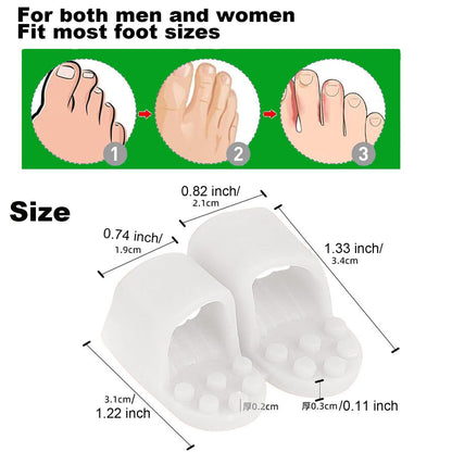 Mcvcoyh Bunion Corrector, Toe Separators with 2 Loops, Big Toe Spacer Suitable for Bunion and Overlap Toe, Infused Aloe Vera Extract