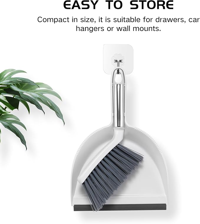 NACENA Mini Broom and Dustpan Set, Small Dust Pan and Brush Set