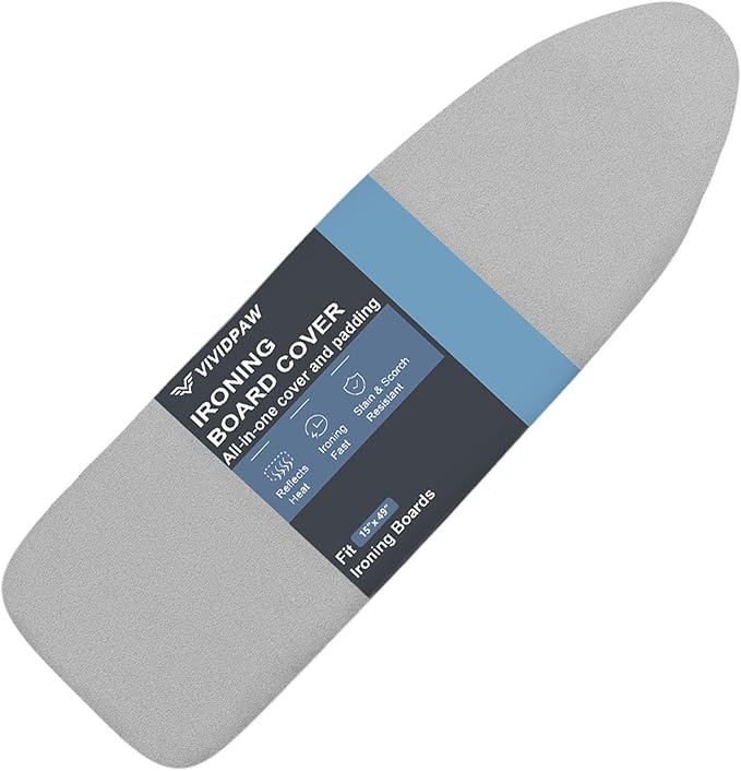 Ironing Board Cover and Pad, Thick Padding, Elastic Edge, Silicone Coated