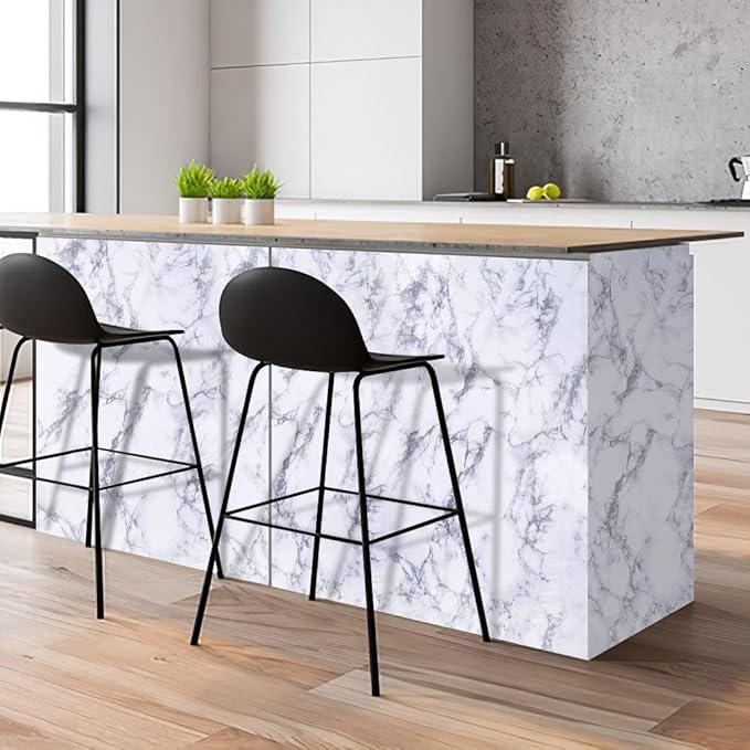 Arthome White Marble Contact Paper