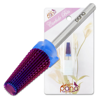 PANA Nail Carbide 5 in 1 Bit - Two Way Rotate use for Both Left and Right Handed - Fast Remove Acrylic or Hard Gel - 3/32" Shank - Manicure, Nail Art, Drill Machine (Fine - F, Silver)