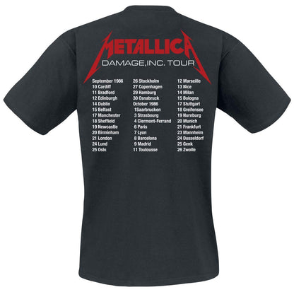Metallica Men's Master of Puppets European Tour '86 BL_TS: M T-Shirt, Black (Black Black), Medium (Size:Medium)