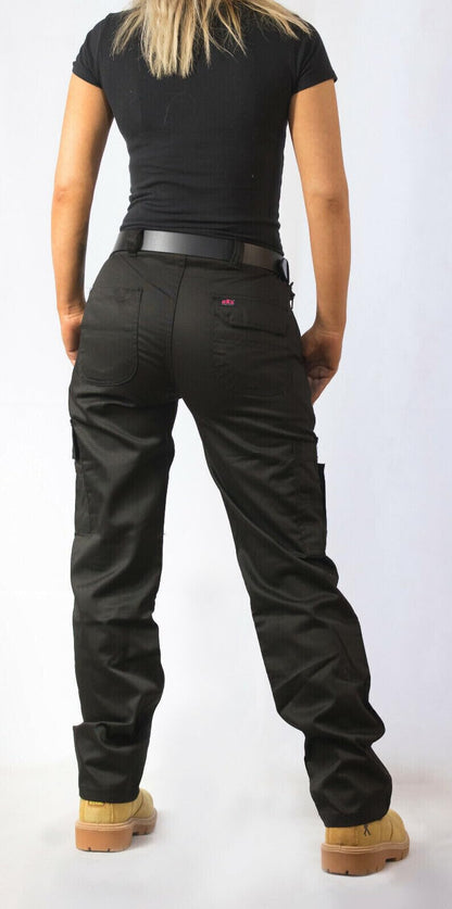 BKS Ladies Cargo Knee Pad Work Trousers (Black - 10 Short)