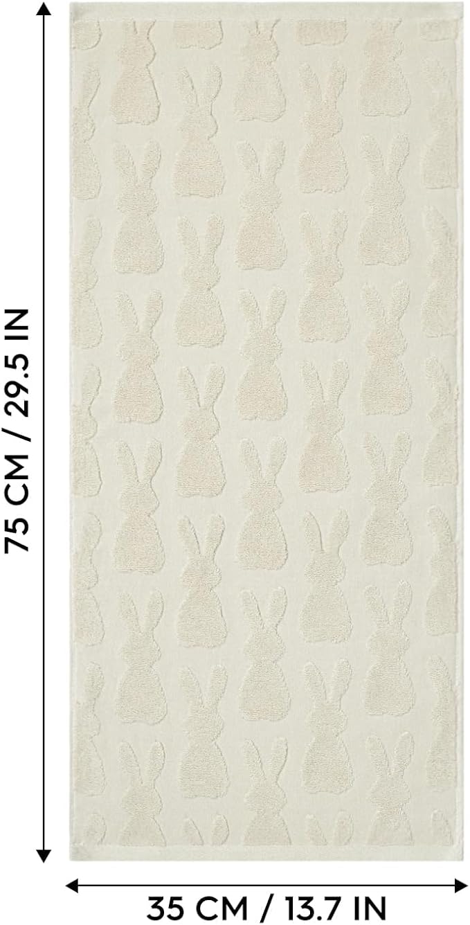 Artoid Mode 4 Pcs Beige 3D Rabbit Jacquard Easter Hand Towels