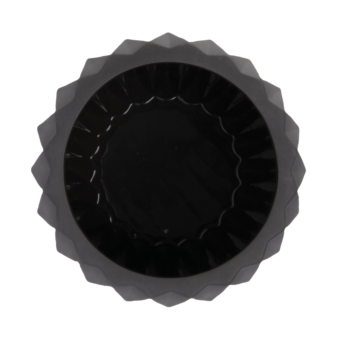 Bloomingville Round Grey Fluted Ceramic Flower Pot