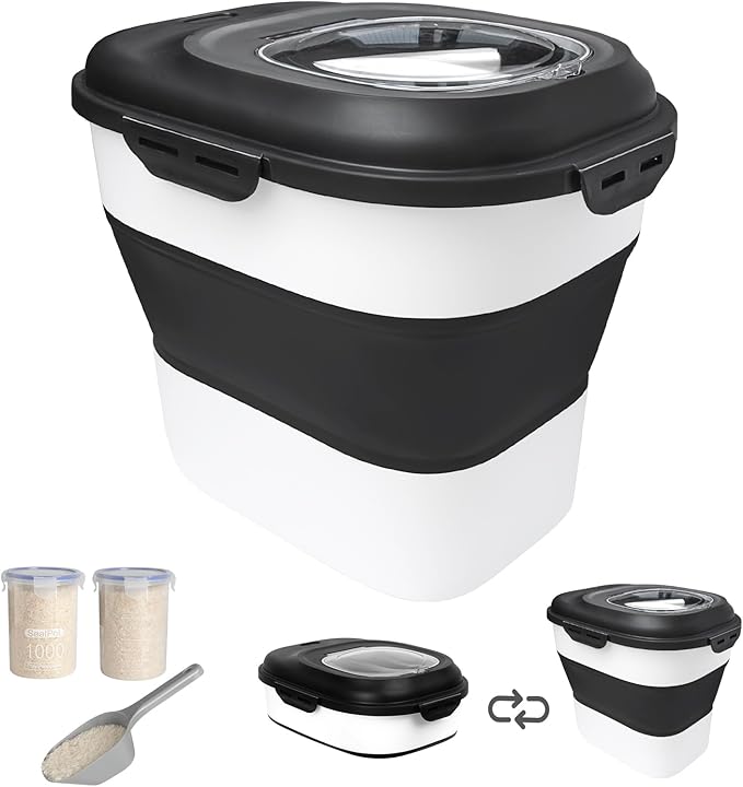 20-50 Lbs Food Storage Containers, Collapsible Rice Container