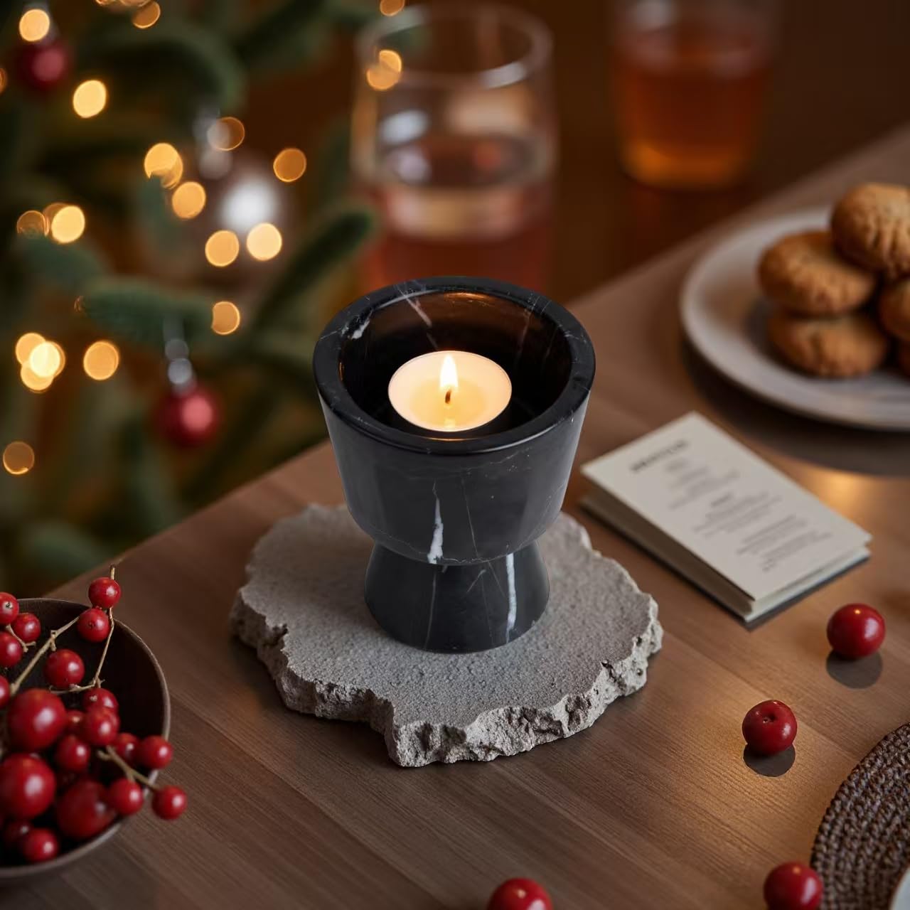 Story of Stone Marble Candle Holder | Soy Wax | Non-Toxic | Reusable Stone Jar |Votive Candle|Tealight Candle Holder|Distinctive Gift.Natural Aromatherapy for Women & Men