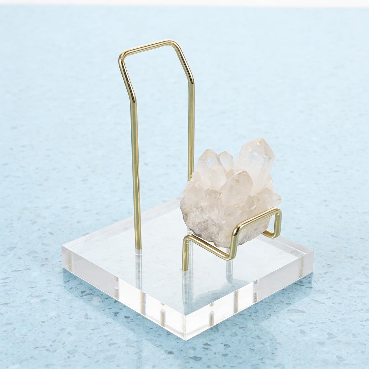 FUOYLOO Acrylic Crystal Mineral Display Shelf, Modern Transparent Organizer Rack for Natural Stone, Ore, Jewelry, for Retail Store/Office/Party Decoration
