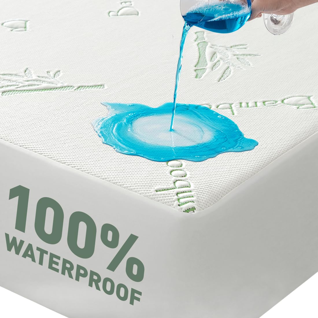 Flippeddream Cooling King Mattress Protector - 100% Waterproof & Noiseless Rayon Fiber Mattress Cover (76" x 80") Size Bed Soft, Breathable, Guards Against Spills Matterss Pad - Pockets Up to 21″