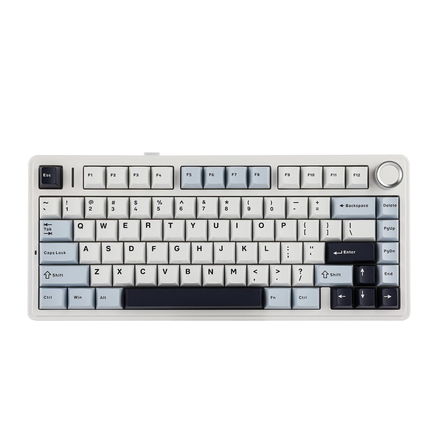 EPOMAKER AULA F75 Wireless Mechanical Gaming Keyboard, 75% Layout with Knob, Creamy Gasekt-Mount with Sound-Dampening, RGB, Hot-Swap, Bluetooth/2.4Ghz (Light Blue, Ice Vein Switch)