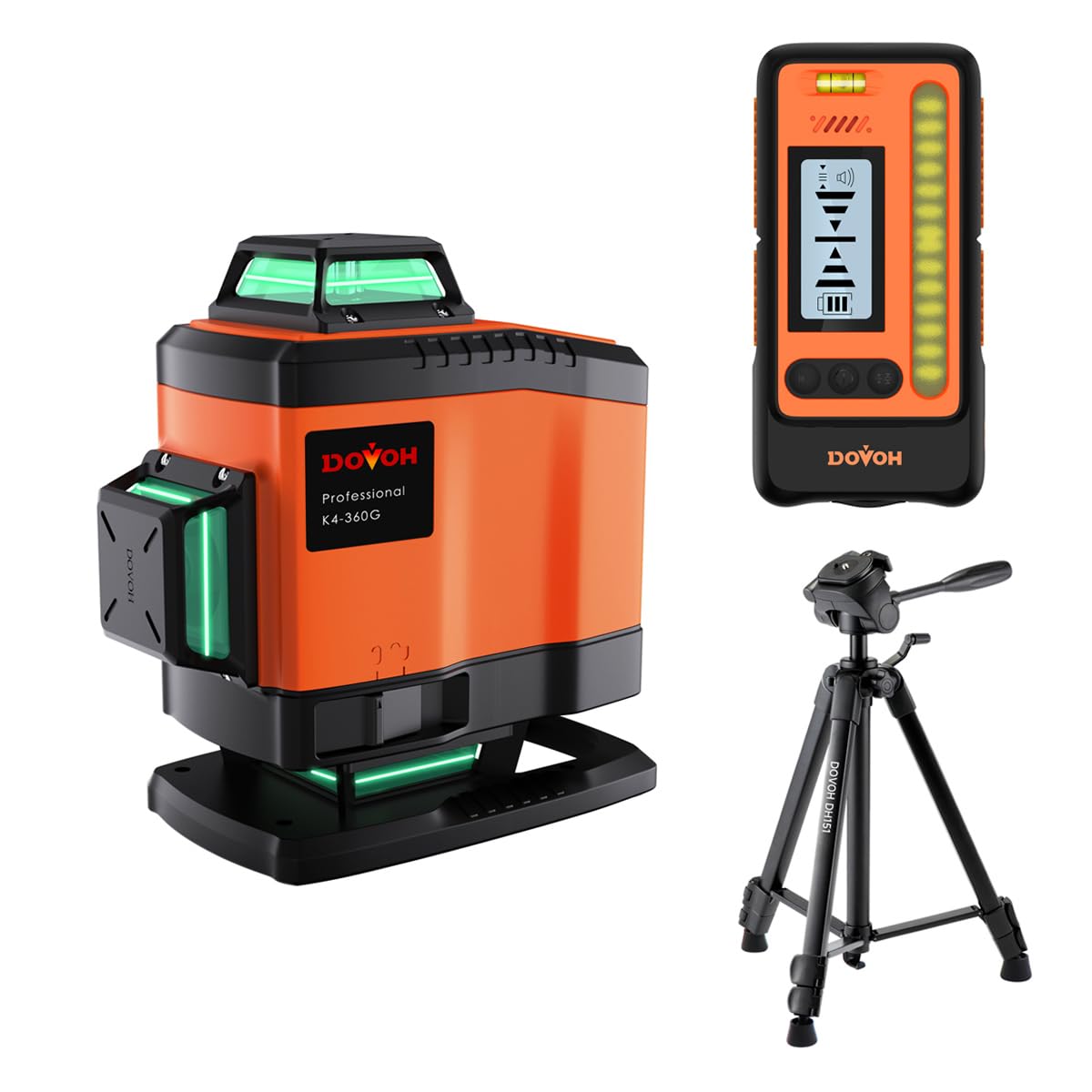 DOVOH K4 4D Laser Level with Receiver and Tripod, Class Ⅱ