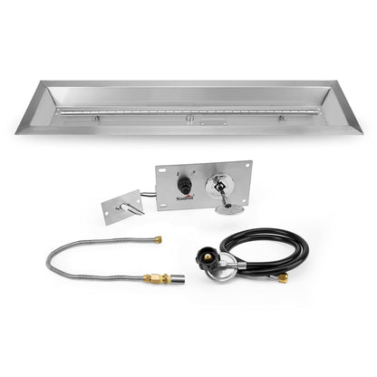 Stanbroil 30 x 6 Inch Linear Drop-in Fire Pit with Spark Ignition Kits, 304 Stainless Steel Gas Firepit for Outside DIY Firepit - Propane Gas Version