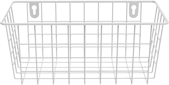 MaraFansie Hanging Kitchen Baskets Wire Storage Basket Adhesive and Screws