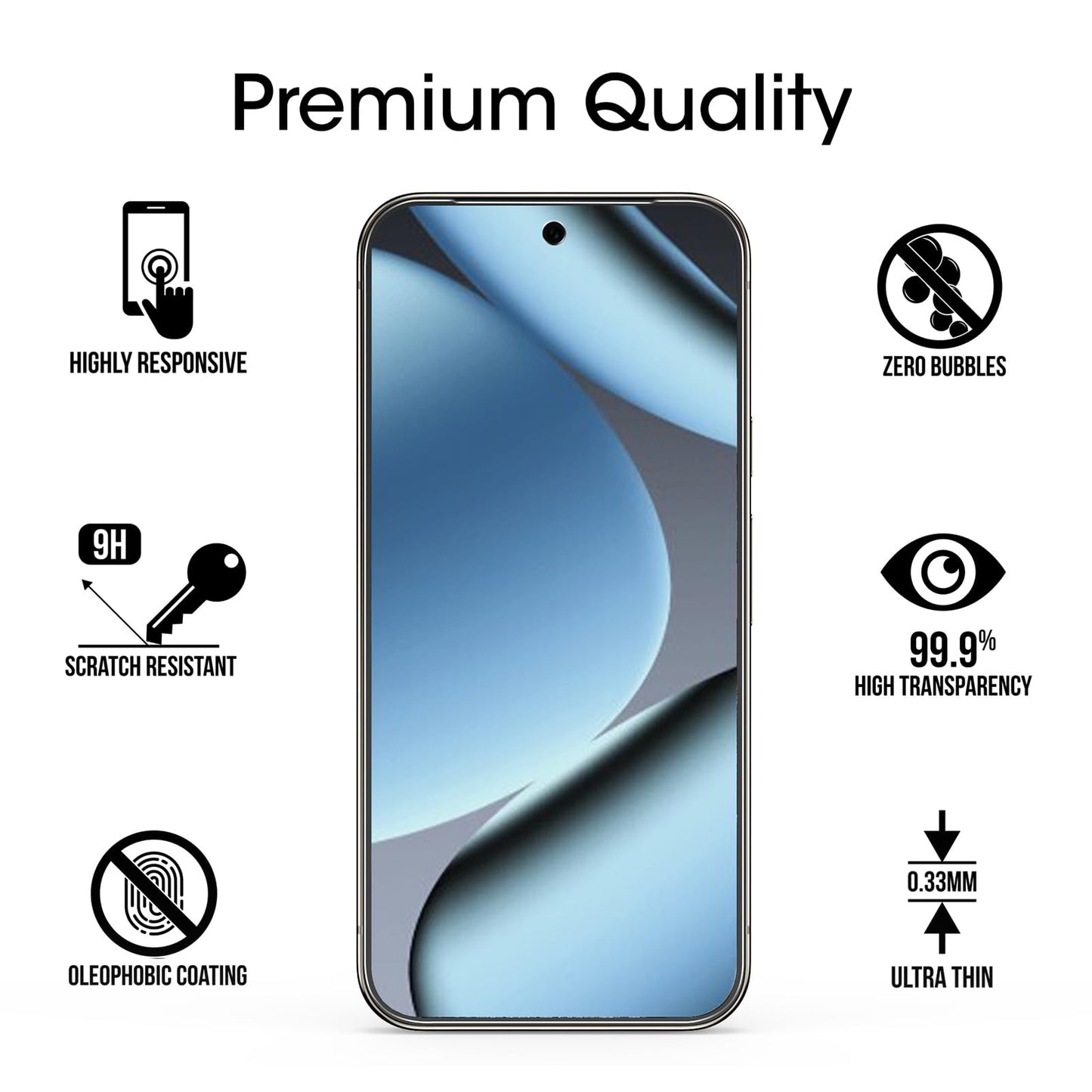 amFilm Designed for Google Pixel 10 Pro Pixel 10 / 9 / 9 Pro 6.3" Screen Protector: 2025/2024 Tempered Glass, Ultrasonic Fingerprint Compatible, Easy Installation Frame, Anti Scratch, Bubbles-Free,3 Pack