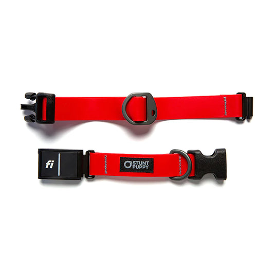 Stunt Puppy Dog Collar, Fi Series 3 Ready, Large, Red - Compatible with Fi GPS Device (Not Included)
