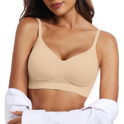 OEAK Womens Wireless Bras Comfortable Push Up Bra No Underwire Bra Full Support Lift Bralette Everyday Seamless Tshirt Bras