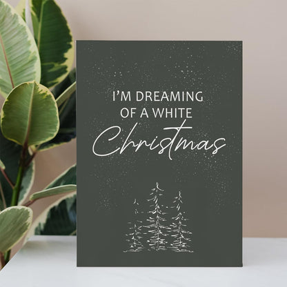 BIWSHA Christmas Dark Gray Wall Art, Winter Wall Print Decor, I'm Dreaming of White Christmas, Canvas Wall Art for Home Living Room Bedroom 1114 Inch