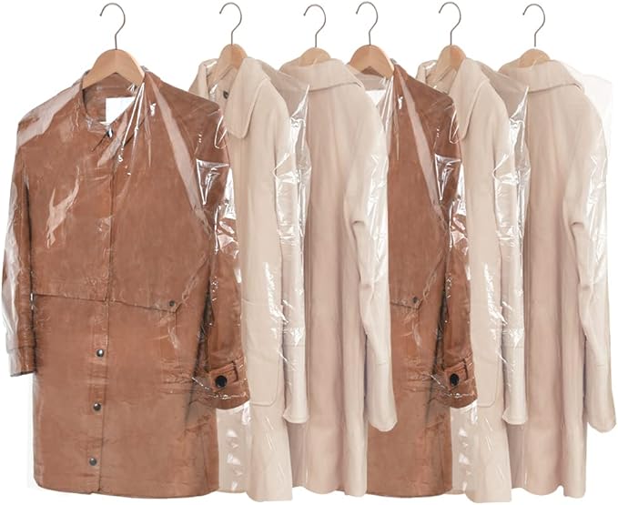 BEISHIDA 20PCS 47 Inch Plastic Garment Bag-Plastic Clear Dry Cleaner Laundry