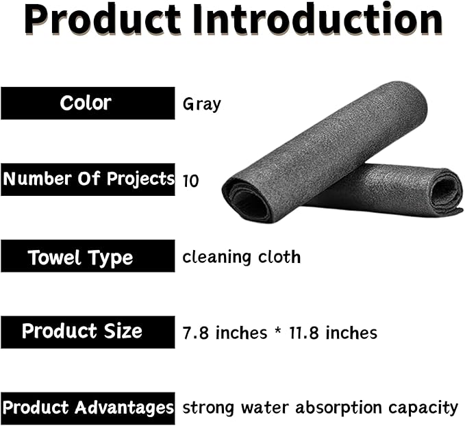 10PCS Thickened Magic Cleaning Cloth, Absorbent Magic Cleaning Glass Cloth