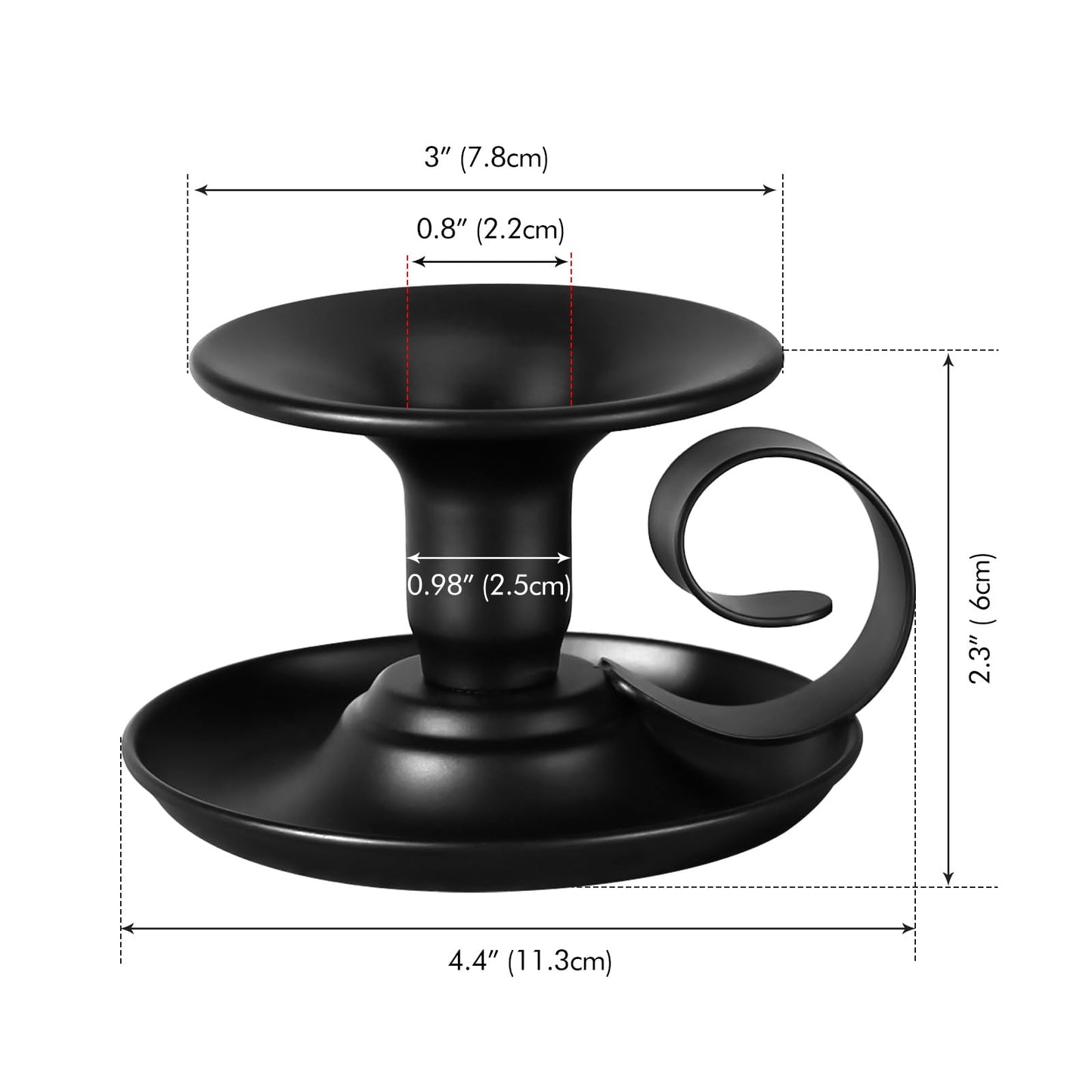 Lunhoo 2 Pack Candle Stick Holder, Metal Taper Candlelight Stand for Party Wedding Christmas Table Home Decoration (Black)