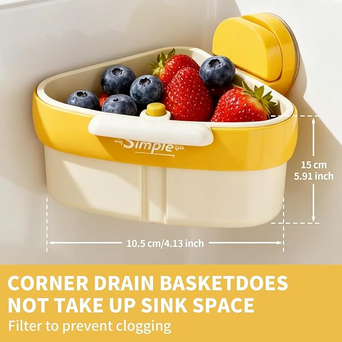 2026 New Suction Cup Sink Strainer | Corner Sink Strainer | Sinks Trash Food