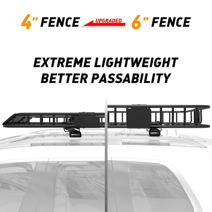 Wildroad Car Roof Cargo Carrier Combo of Upgraded 64"x 39"x 4" Roof Rack Cargo Basket, Super Duty Bungee Cargo Net. Universal Car Top Luggage Holder Carrier Basket Fits for SUV Truck Cars
