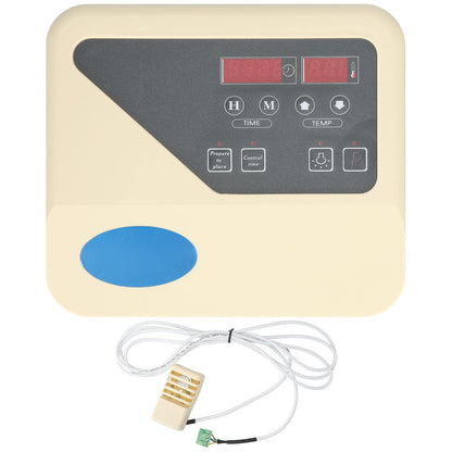 Fdit Sauna Stove Temperature Controller LCD Digital Display External Controller with Probe Wire for Dry Sauna Heater 220V Sauna Accessories(9-15KW Digital Display)