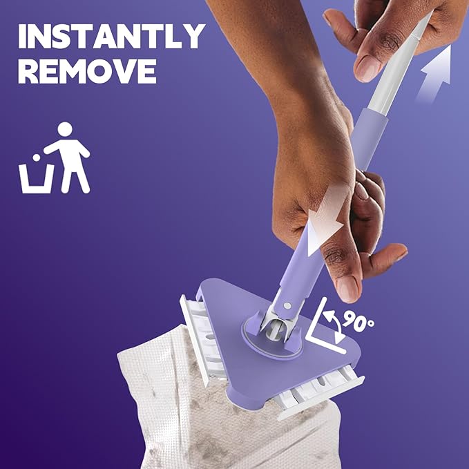 ClicLak Wall Cleaner Mop, Instantly Attach & Remove Cloth Touch-Free,