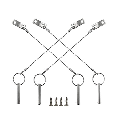 4PIECES of Quick Release Pin 1/4" Diameter, Usable Length 1-1/2"(38mm), Total Length 2"(51mm) Full 316 Stainless Steel, Bimini Top Pin, Marine Hardware