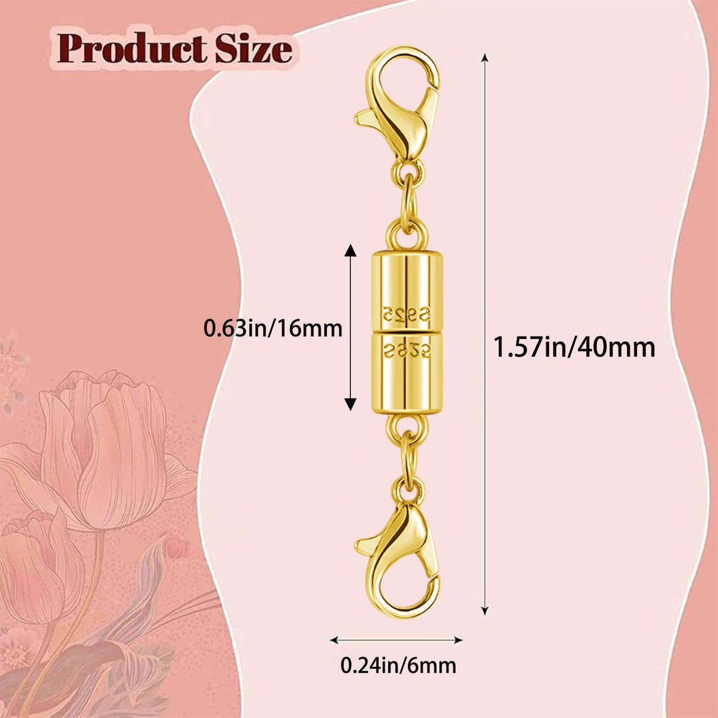 Magnetic Jewelry Clasps, 925 Sterling Silver, Strong Magnetic Closures for Necklaces and Bracelets (8pcs Golden Silvery)