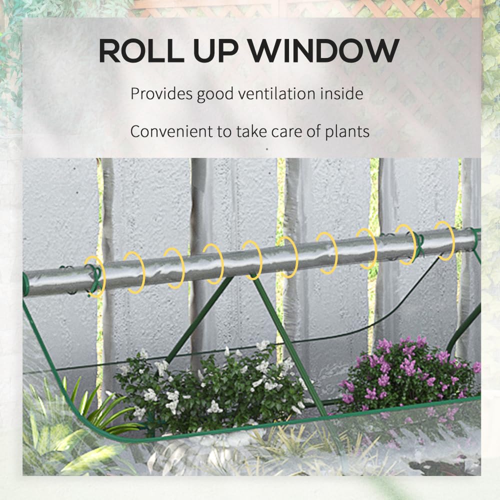 Galvanized Steel Raised Garden Bed with PVC Greenhouse Cover for Vegetables Herbs and Flowers 6 ft x 3 ft Outdoor Use