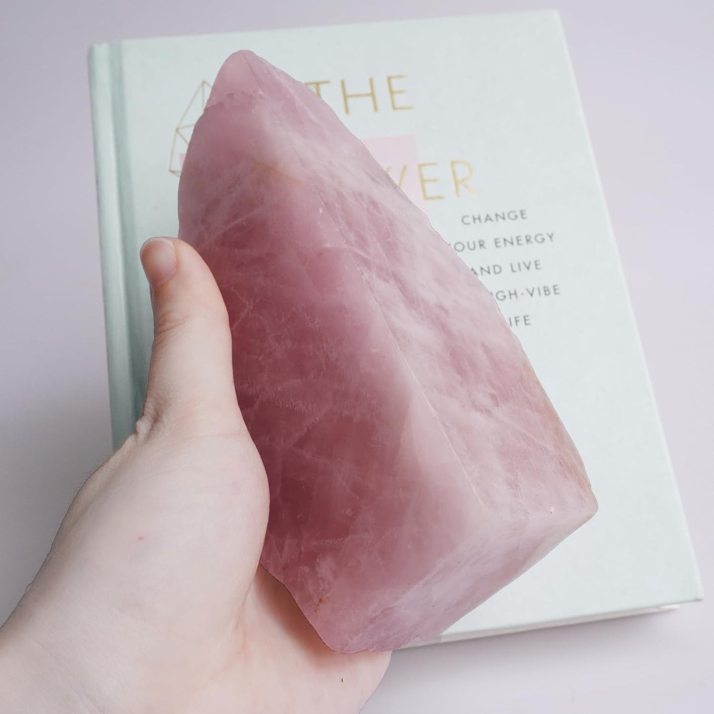 XMHOME Natural Rose Quartz Bookends with Rubber Feet 3-4Lbs Heavy Duty Non-Slip Pink Crystal Bookends | Raw & Polished Stone | Healing Office Decor Gift