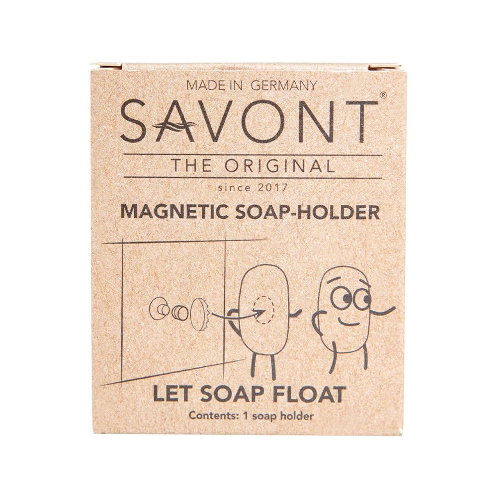 Crate 61 Organics, Soap Holder with Magnet Protector Edition, 100% Rust-Proof, No Drilling, with Suction Cup, for Sink, Shower & Bath