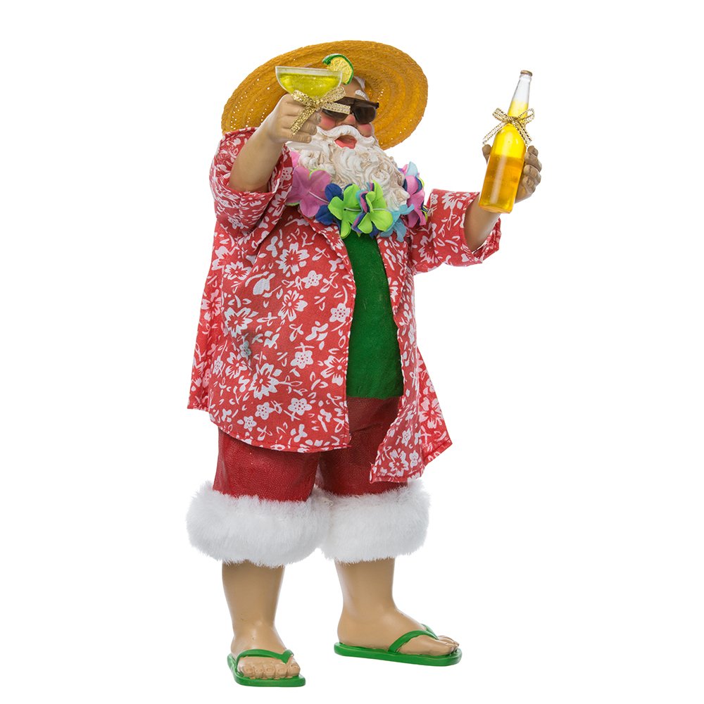 Kurt Adler Fabriche' Beach Santa, 10-Inch, Set of 2