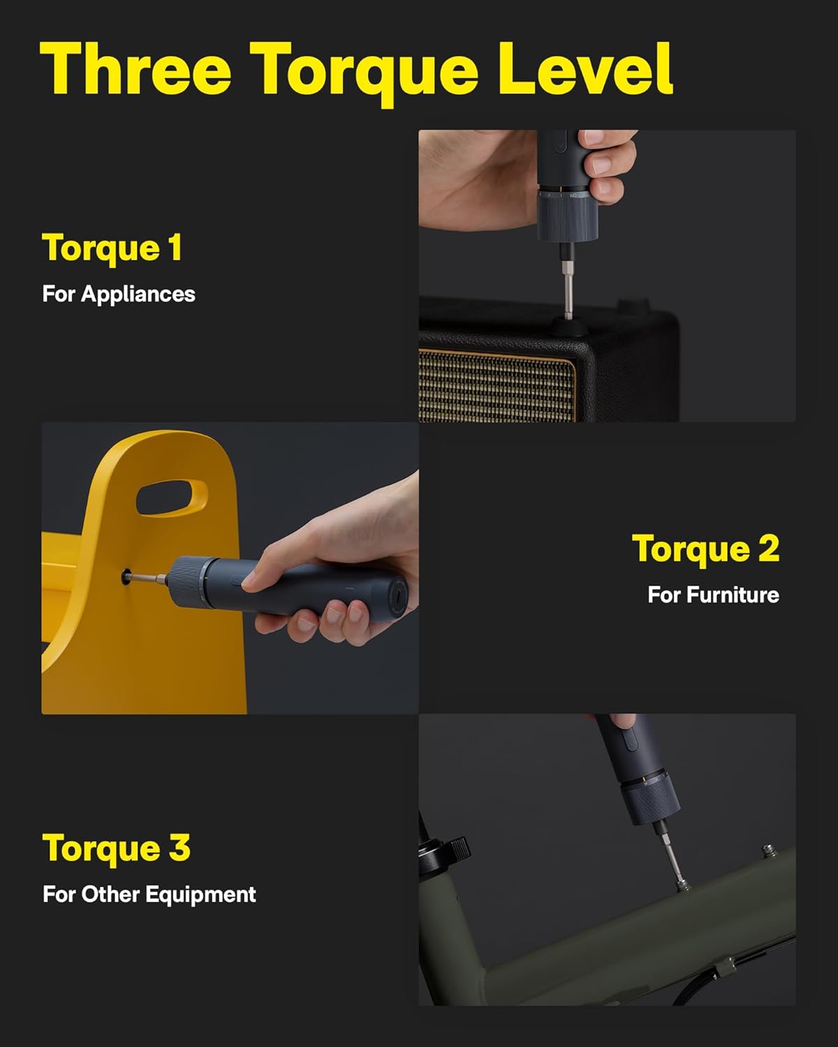 HOTO 18-Piece Tool Kit, Electric Screwdriver w/LED, 3 Torque, 10 Bits, Basic Home Tool Kit - Compact & Portable w/Hidden Buckle, Home Repair Set for DIY Projects/Dorm Repairs/Assembling